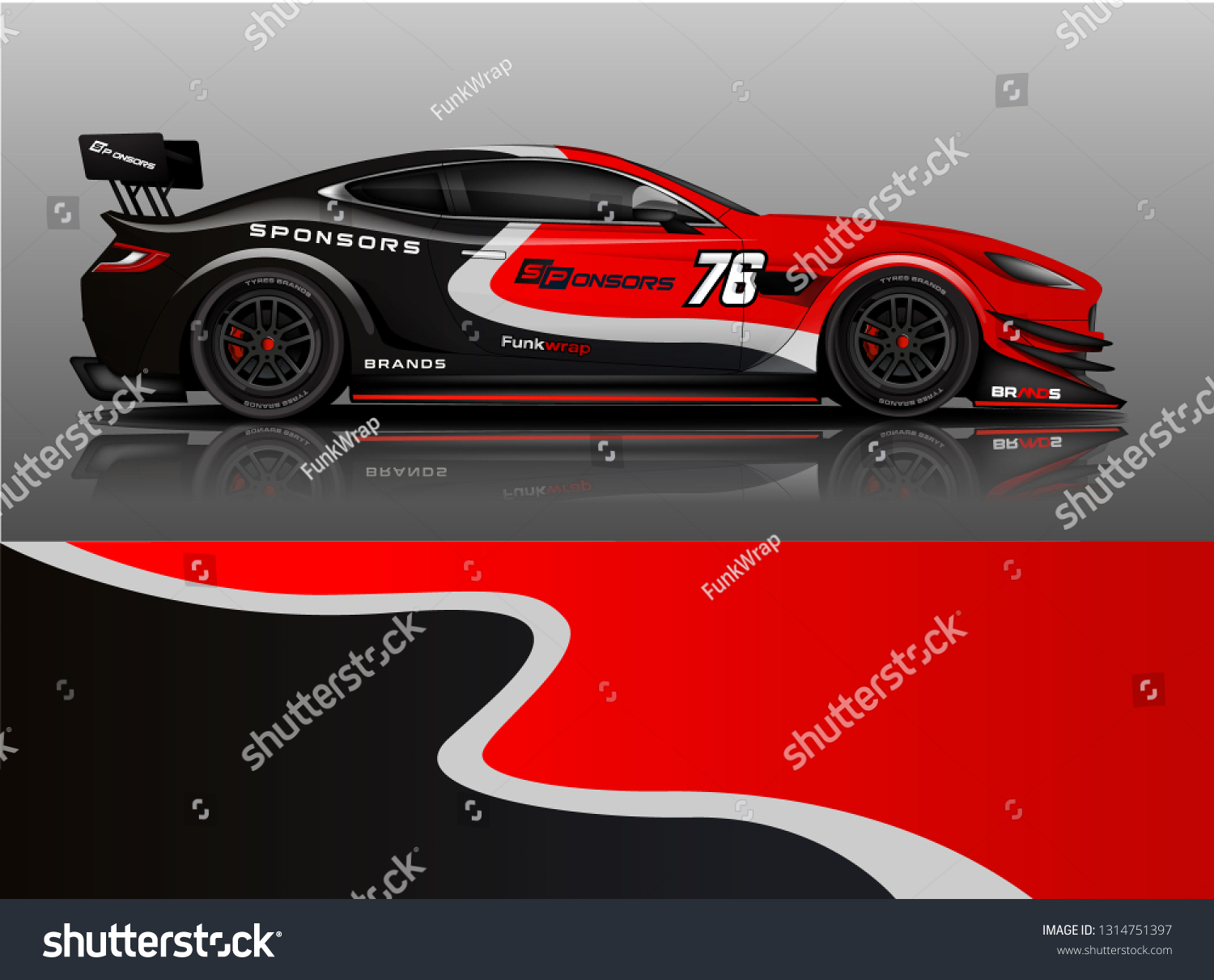Car wrap design vector, truck and cargo van decal. Graphic abstract stripe racing background designs for vehicle, rally, race, adventure and car racing livery. - Vector