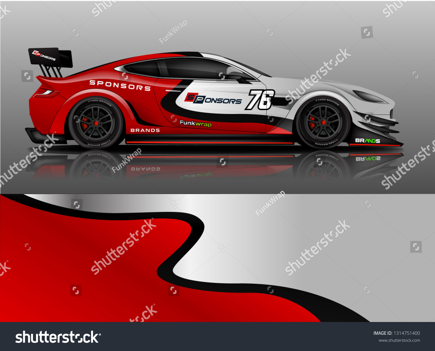 Car wrap design vector, truck and cargo van decal. Graphic abstract stripe racing background designs for vehicle, rally, race, adventure and car racing livery. - Vector