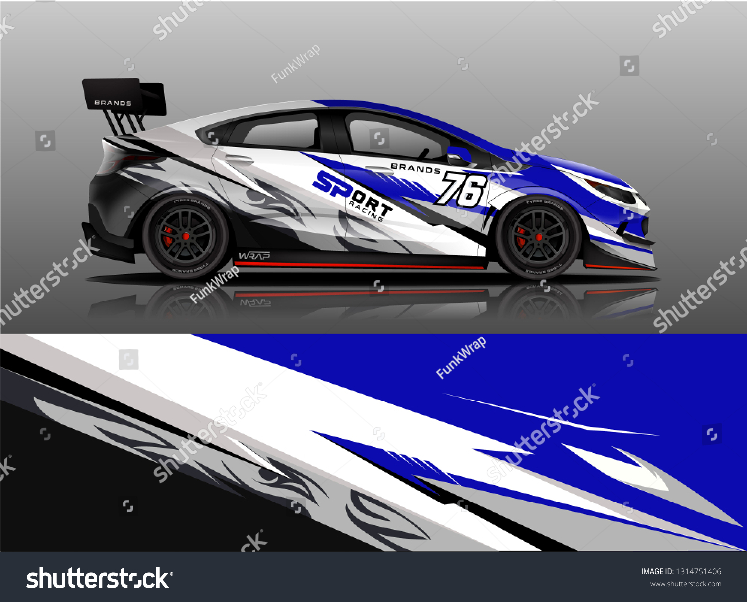 Car wrap design vector, truck and cargo van decal. Graphic abstract stripe racing background designs for vehicle, rally, race, adventure and car racing livery. - Vector