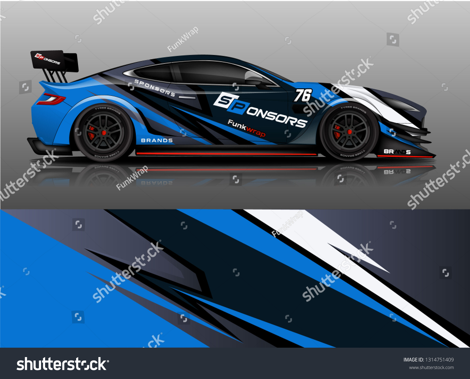 Car wrap design vector, truck and cargo van decal. Graphic abstract stripe racing background designs for vehicle, rally, race, adventure and car racing livery. - Vector