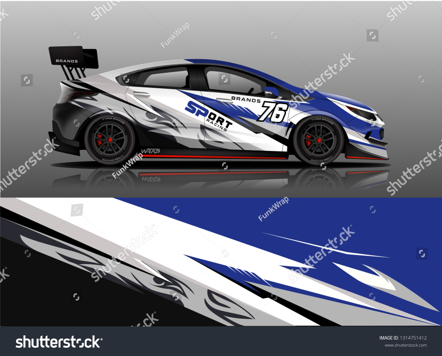 Car wrap design vector, truck and cargo van decal. Graphic abstract stripe racing background designs for vehicle, rally, race, adventure and car racing livery. - Vector
