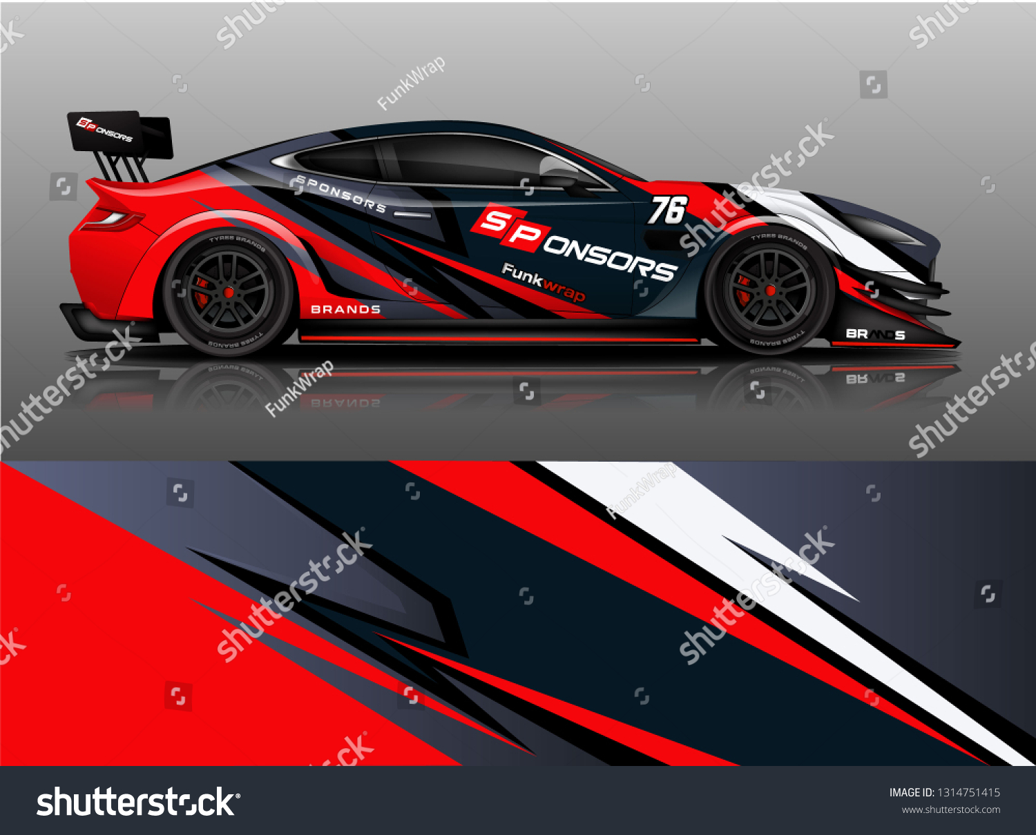 Car wrap design vector, truck and cargo van decal. Graphic abstract stripe racing background designs for vehicle, rally, race, adventure and car racing livery. - Vector