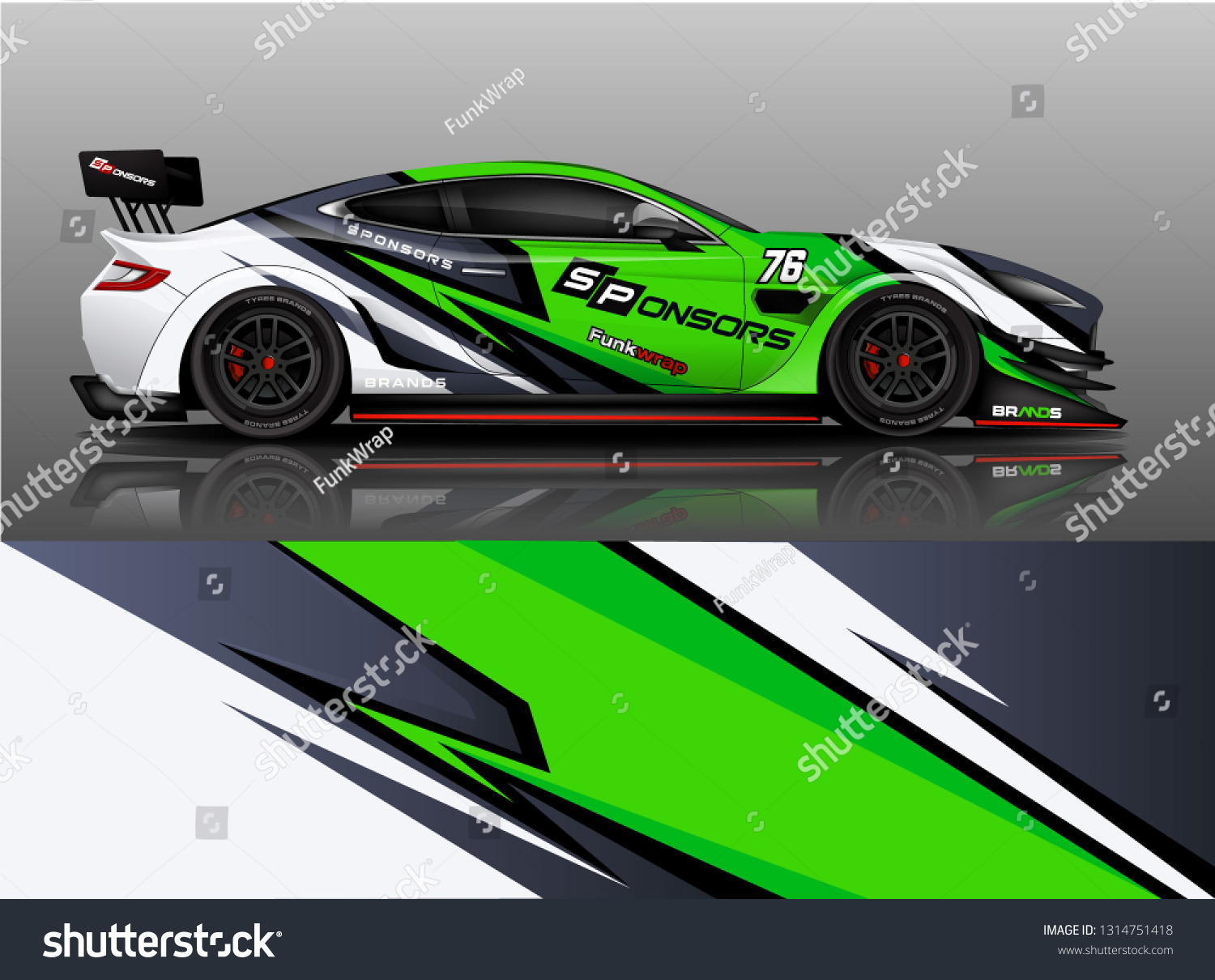 Car wrap design vector, truck and cargo van decal. Graphic abstract stripe racing background designs for vehicle, rally, race, adventure and car racing livery. - Vector