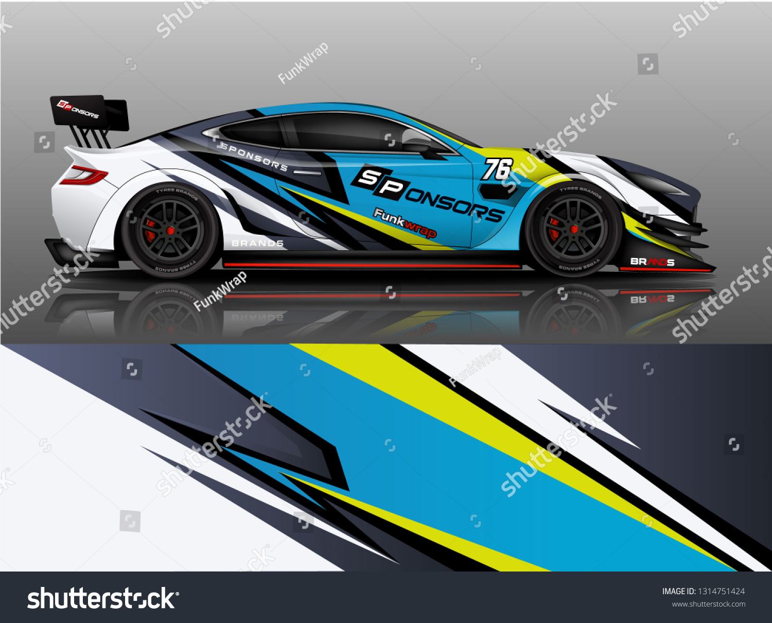 Car wrap design vector, truck and cargo van decal. Graphic abstract stripe racing background designs for vehicle, rally, race, adventure and car racing livery. - Vector