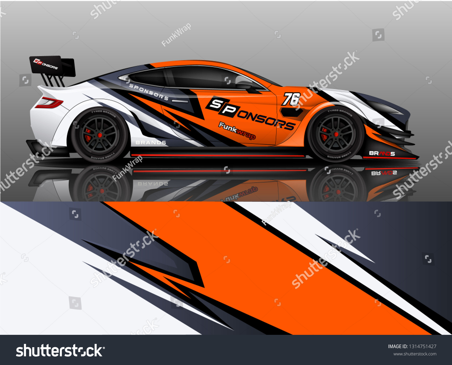 Car wrap design vector, truck and cargo van decal. Graphic abstract stripe racing background designs for vehicle, rally, race, adventure and car racing livery. - Vector
