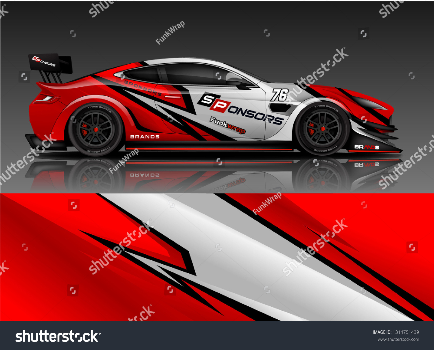Car wrap design vector, truck and cargo van decal. Graphic abstract stripe racing background designs for vehicle, rally, race, adventure and car racing livery. - Vector