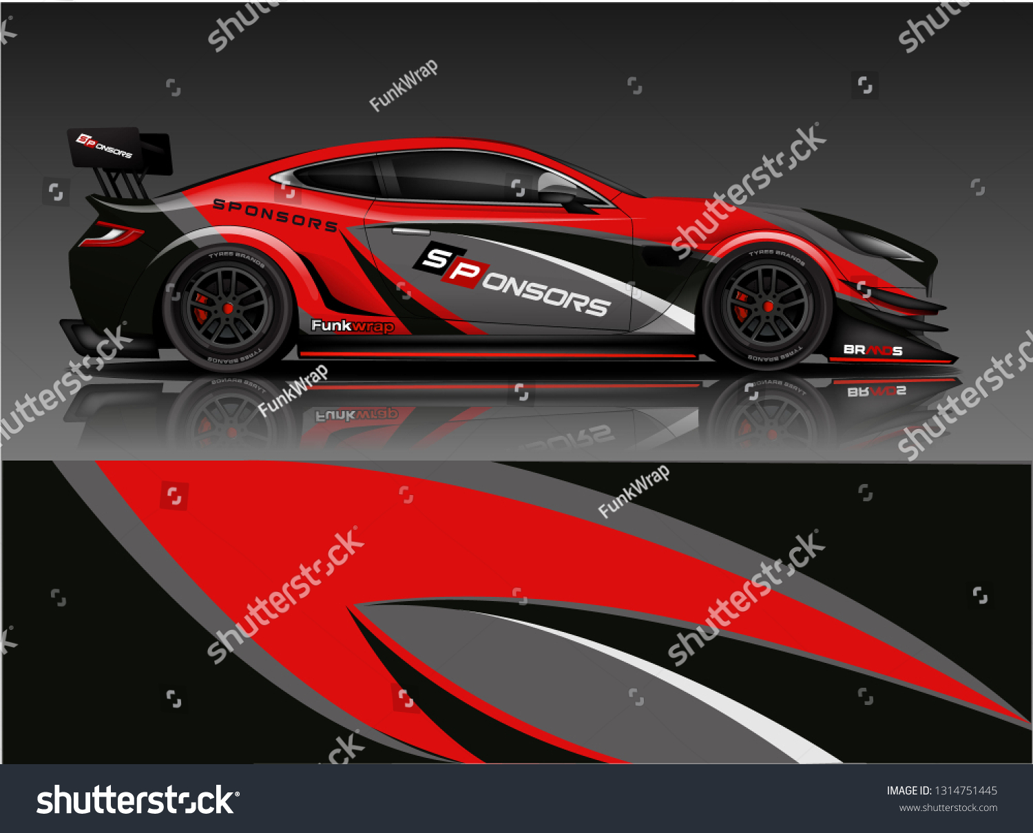 Car wrap design vector, truck and cargo van decal. Graphic abstract stripe racing background designs for vehicle, rally, race, adventure and car racing livery. - Vector