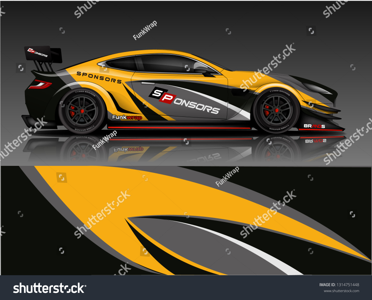 Car wrap design vector, truck and cargo van decal. Graphic abstract stripe racing background designs for vehicle, rally, race, adventure and car racing livery. - Vector