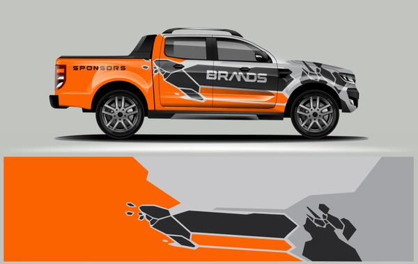 Company Truck wrap design. Custom livery wrap design for Company truck. ready print vector eps.
