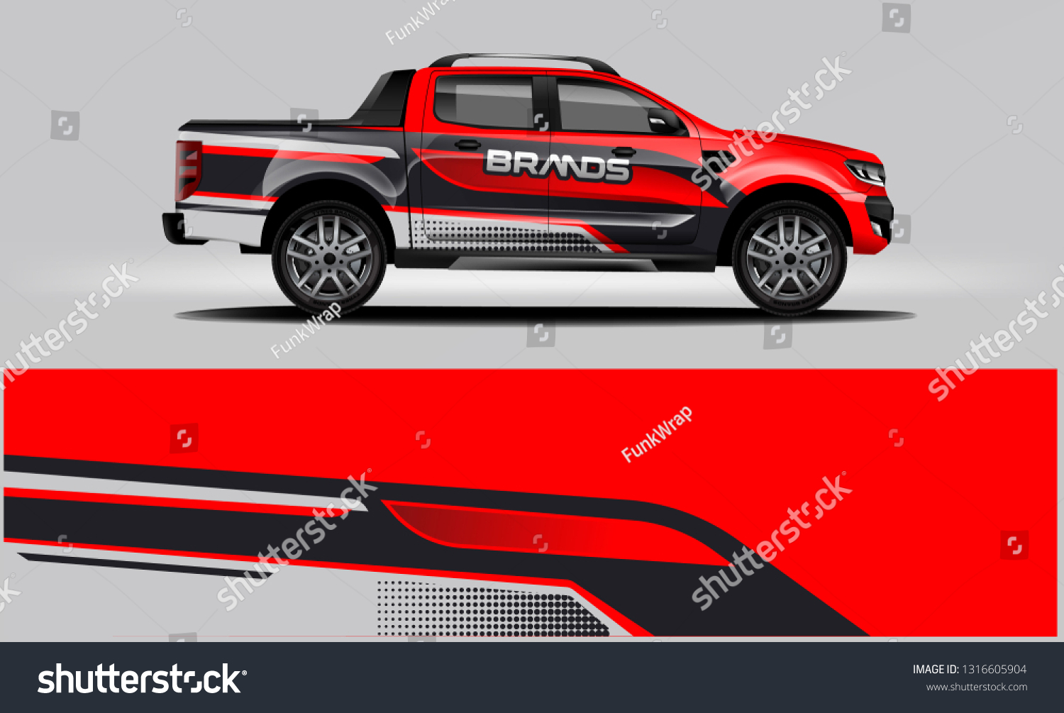 Truck wrap design. Wrap, sticker and decal design for company. Vector format