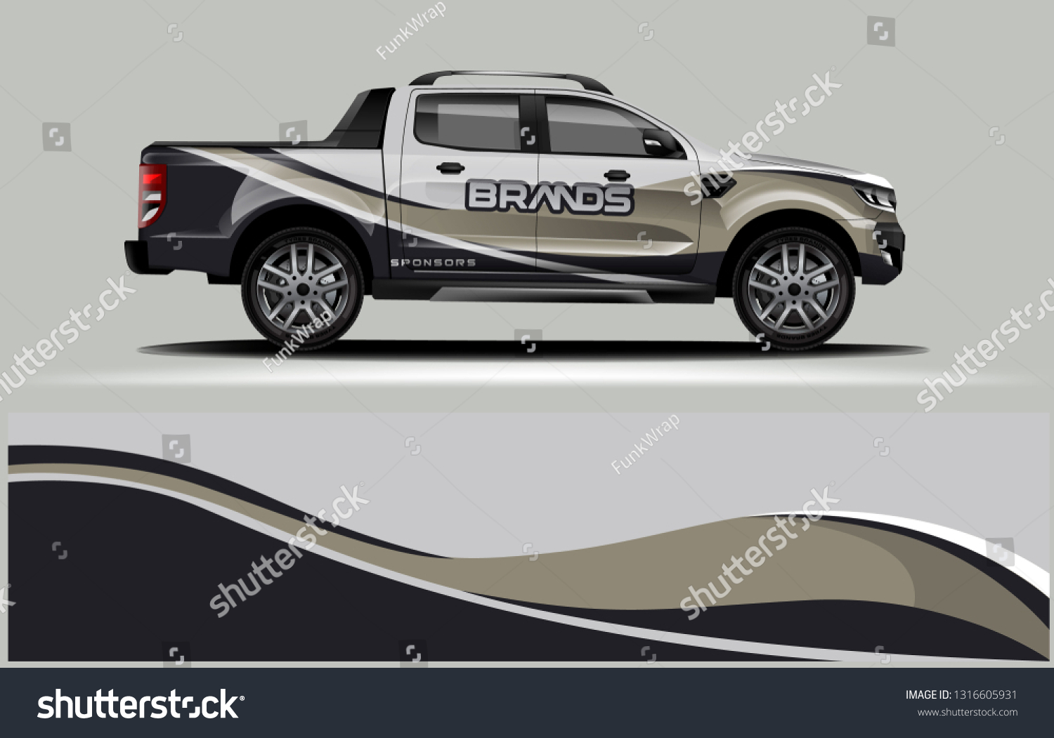 Truck wrap design. Wrap, sticker and decal design for company. Vector format