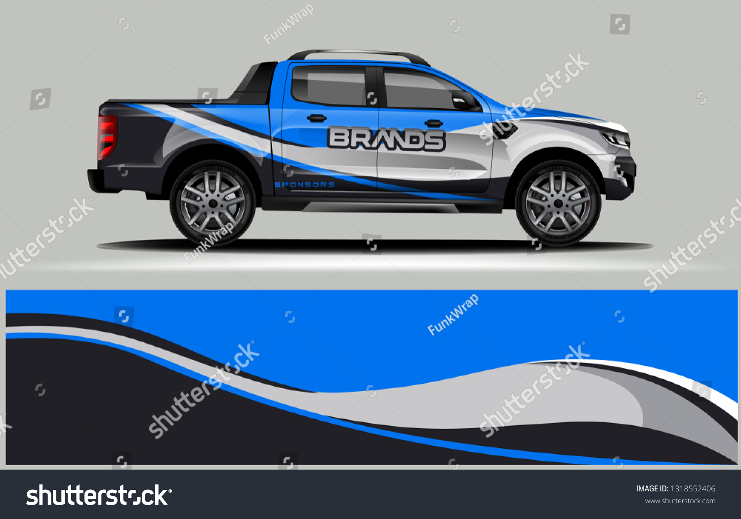 Truck wrap design. Wrap, sticker and decal design for company. Vector format