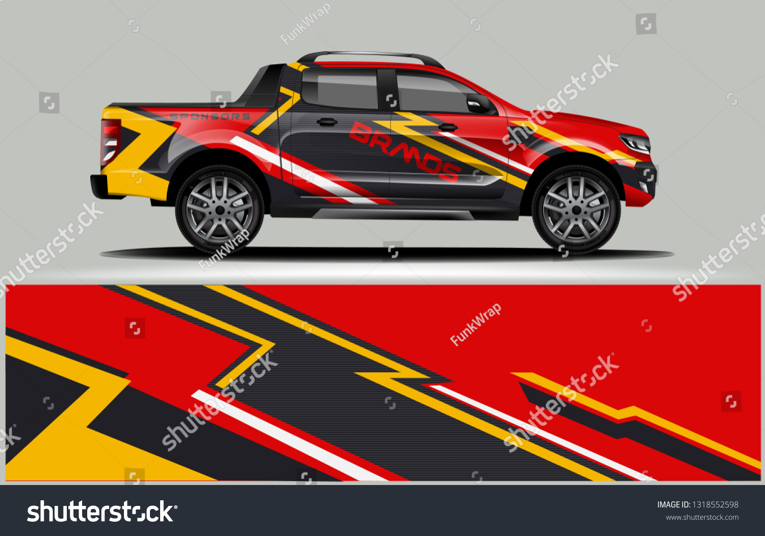 Truck wrap design. Wrap, sticker and decal design for company. Vector format