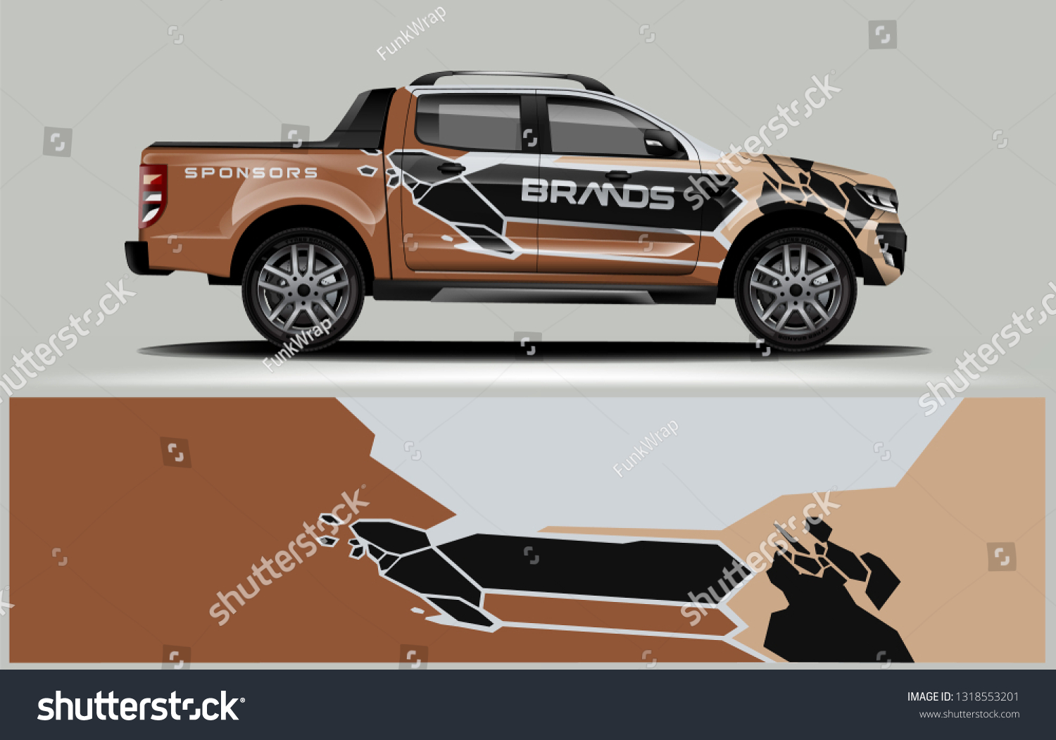 Truck wrap design. Wrap, sticker and decal design for company. Vector format