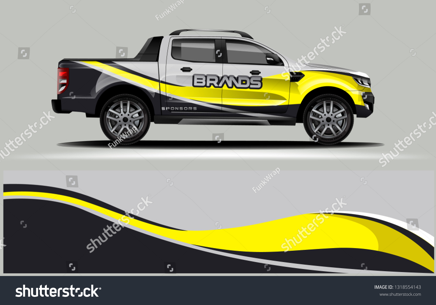 Truck wrap design. Wrap, sticker and decal design for company. Vector format