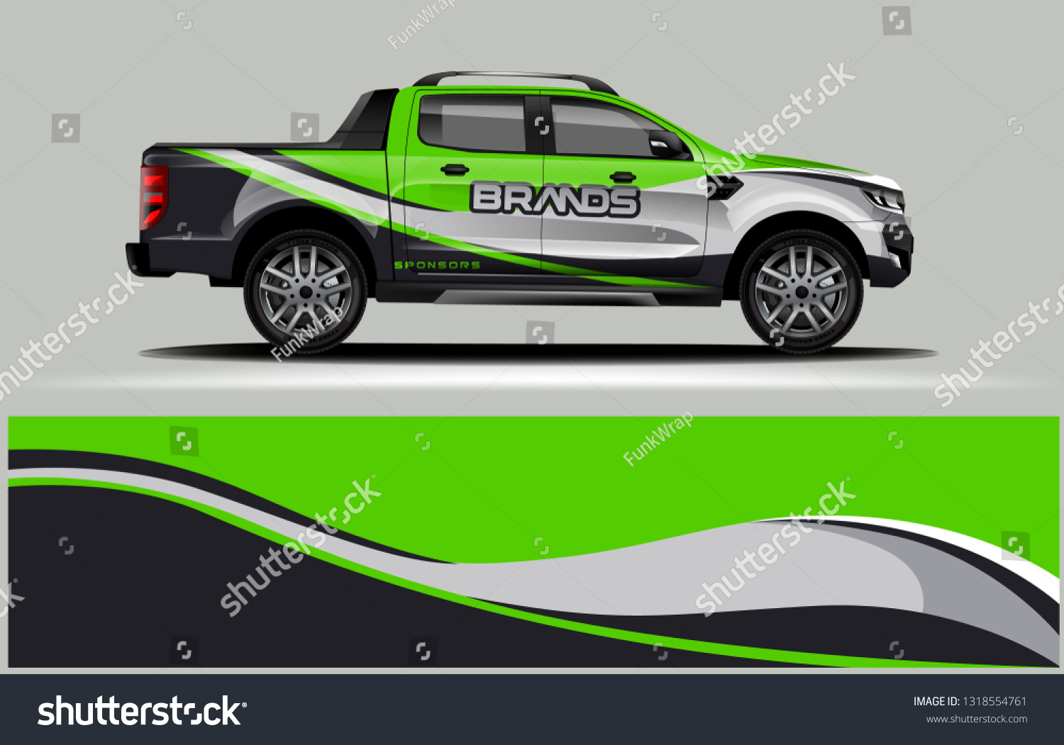 Truck wrap design. Wrap, sticker and decal design for company. Vector format