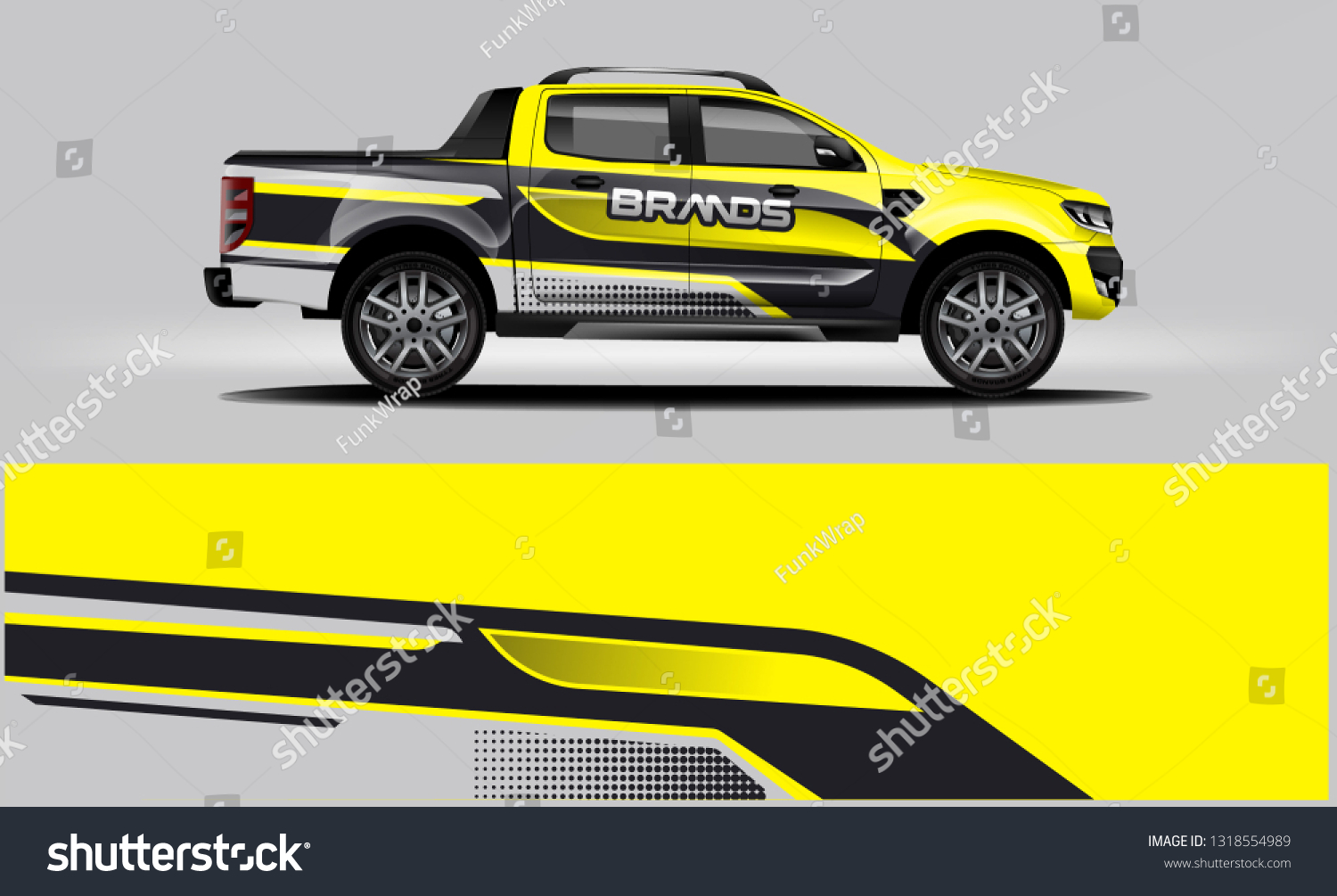 Truck wrap design. Wrap, sticker and decal design for company. Vector format