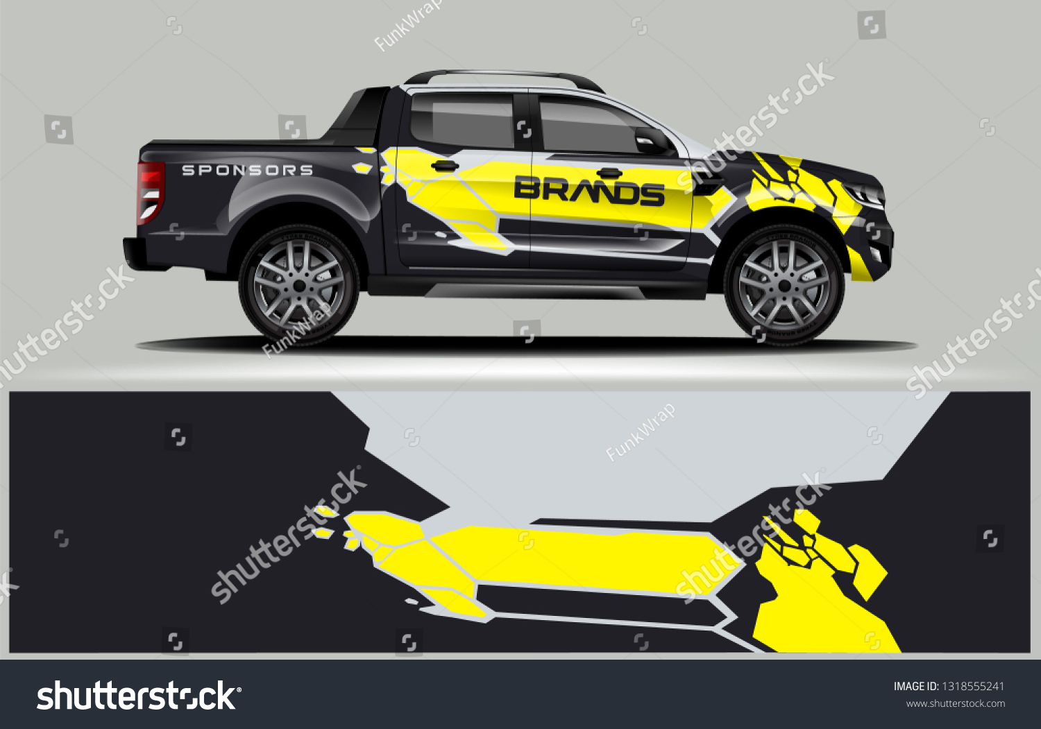 Truck wrap design. Wrap, sticker and decal design for company. Vector format