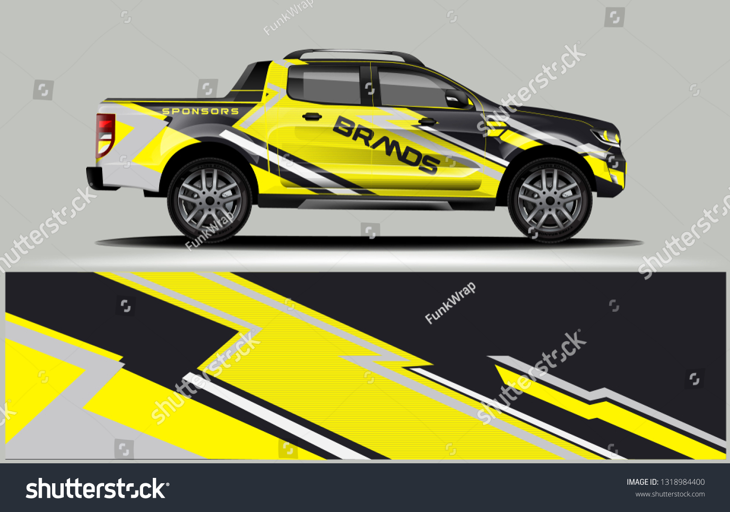 Truck wrap design. Wrap, sticker and decal design for company. Vector format