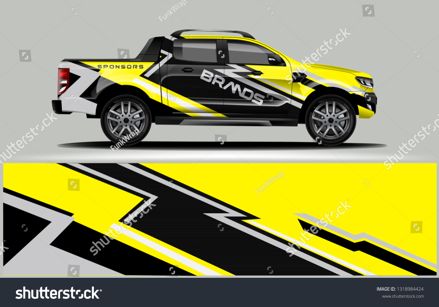 Truck wrap design. Wrap, sticker and decal design for company. Vector format