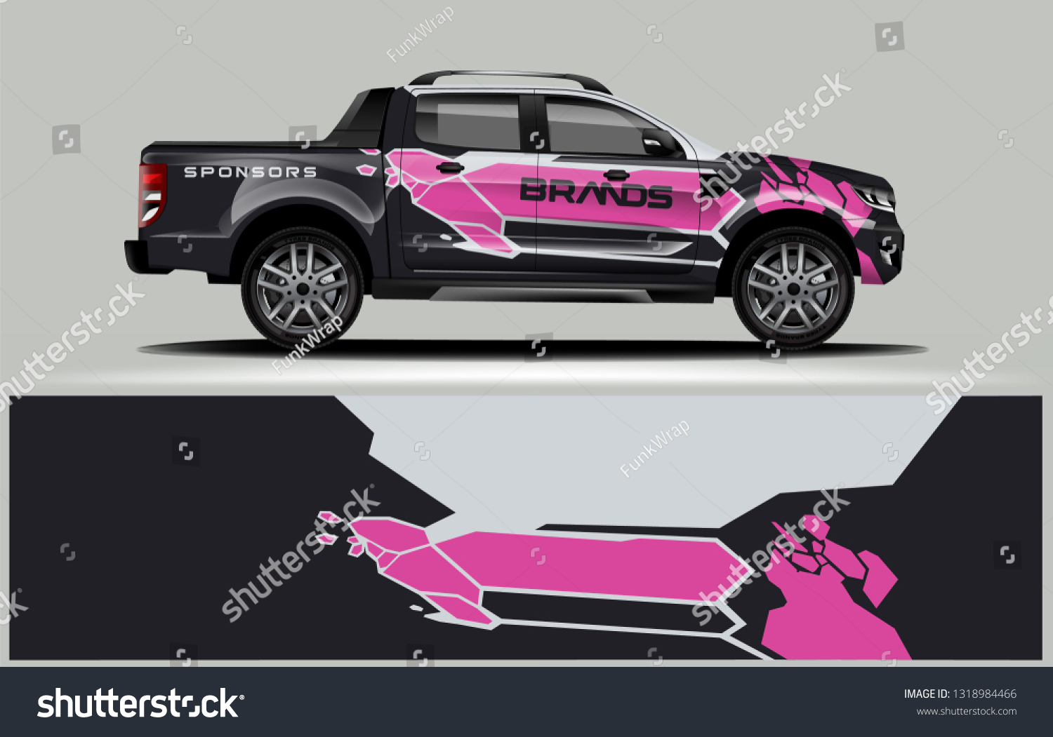 Truck wrap design. Wrap, sticker and decal design for company. Vector format