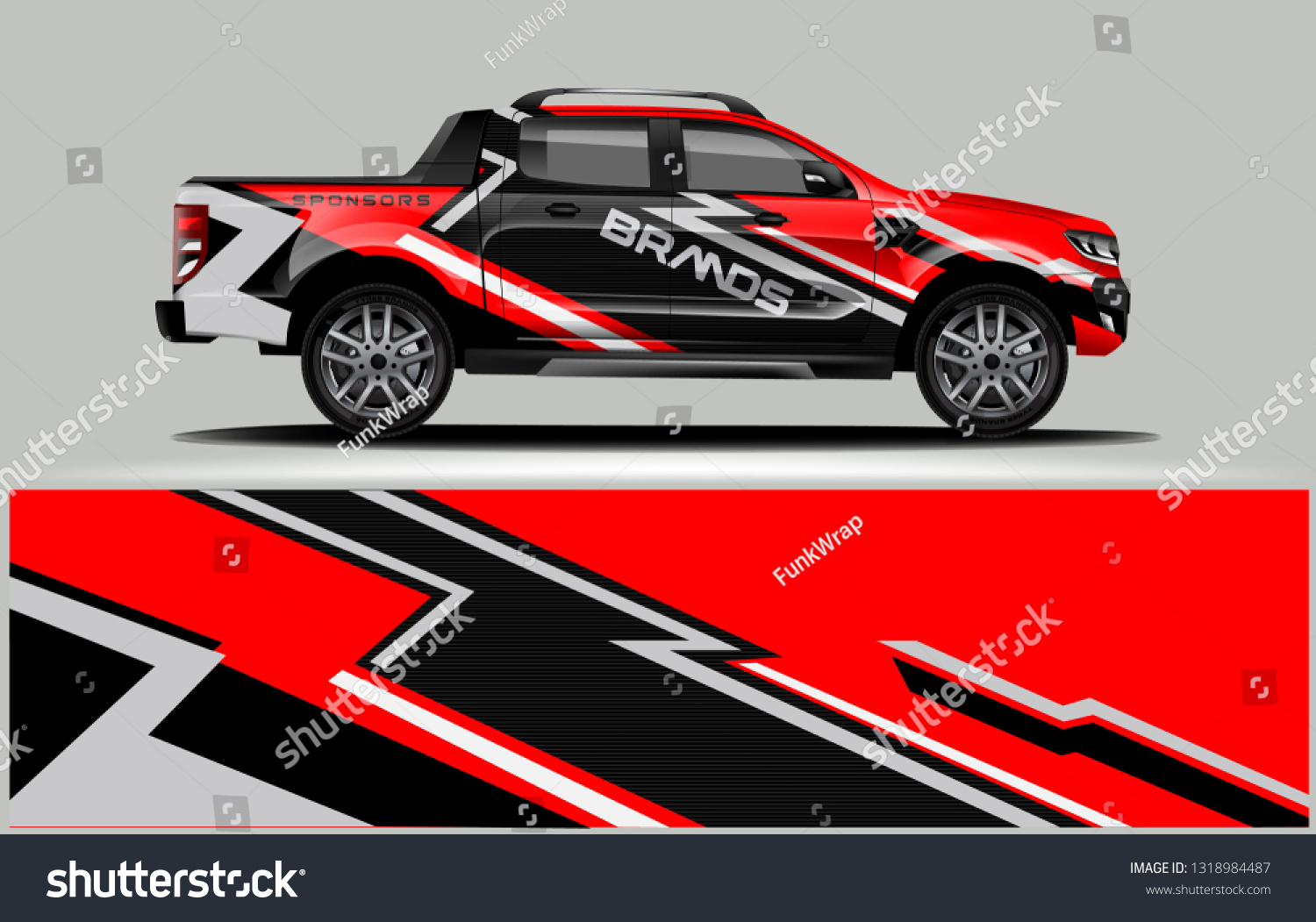 Truck wrap design. Wrap, sticker and decal design for company. Vector format