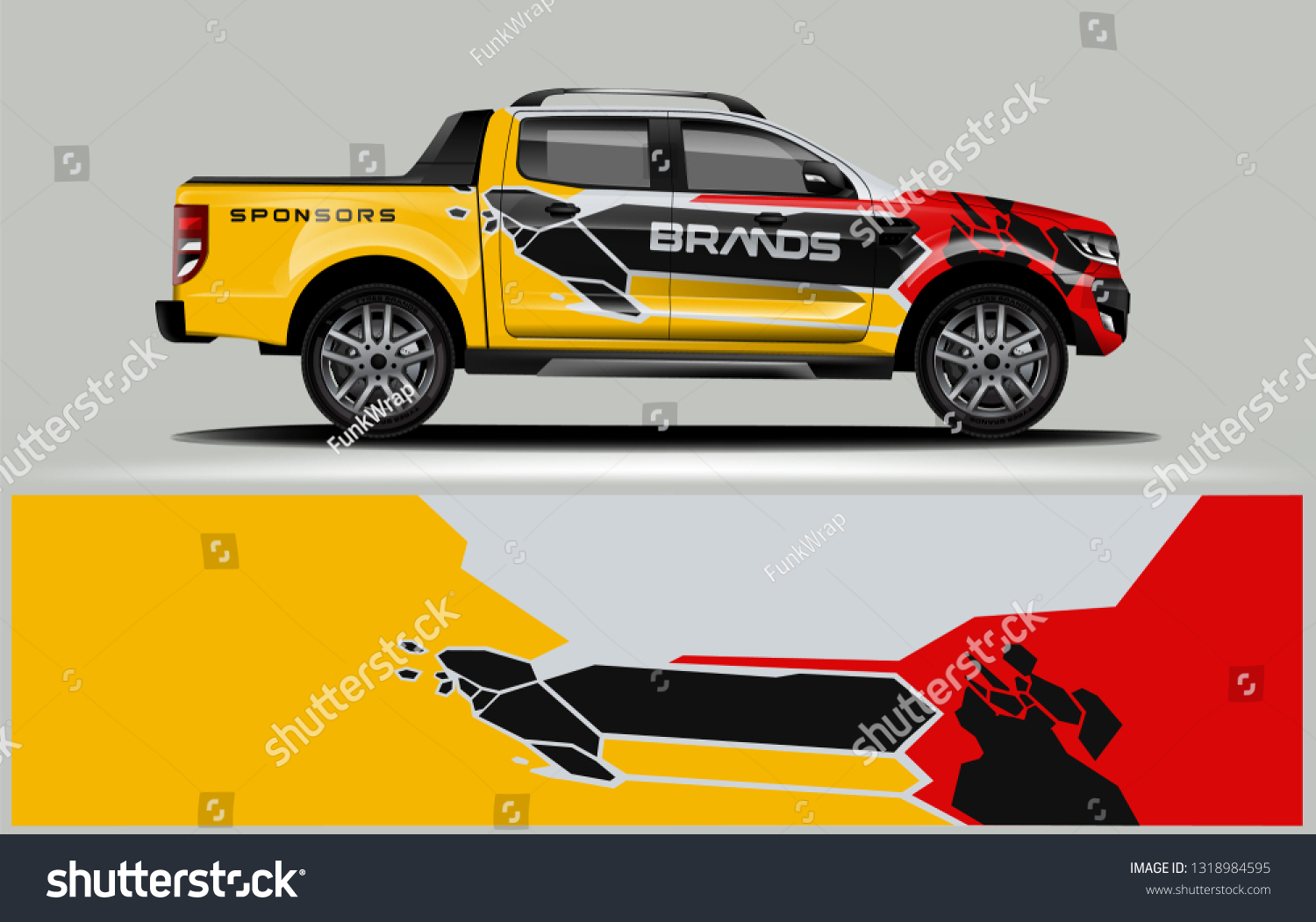 Truck wrap design. Wrap, sticker and decal design for company. Vector format