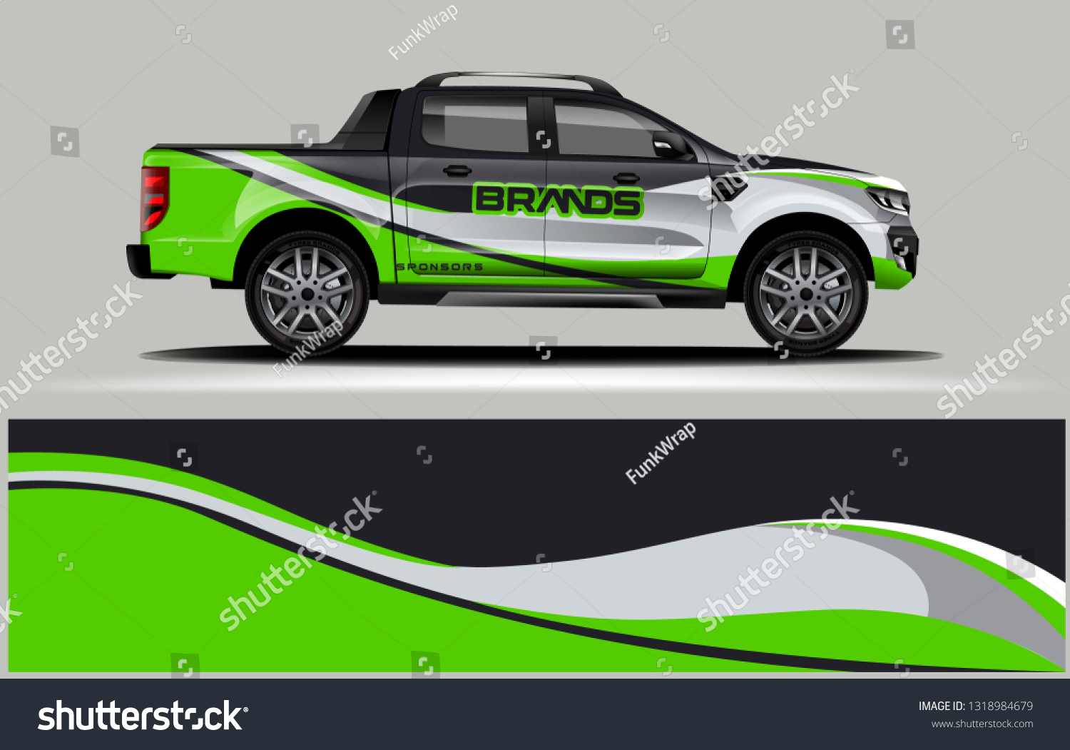 Truck wrap design. Wrap, sticker and decal design for company. Vector format
