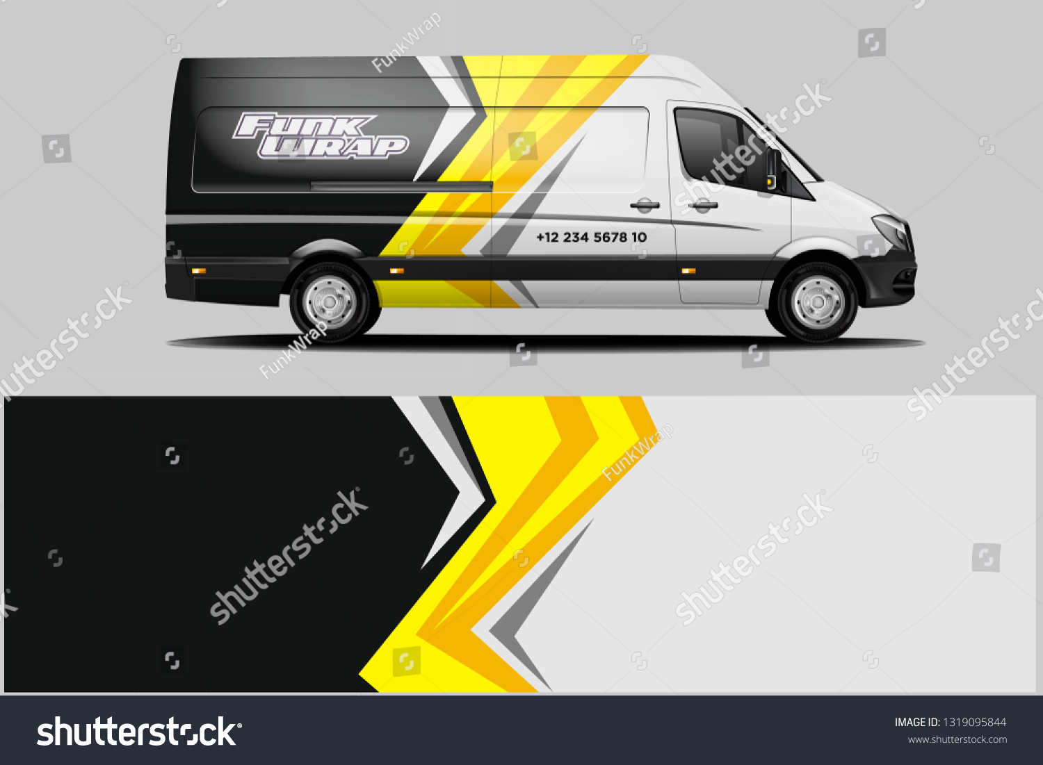 Van wrap design. Wrap, sticker and decal design for company. Vector format dekal