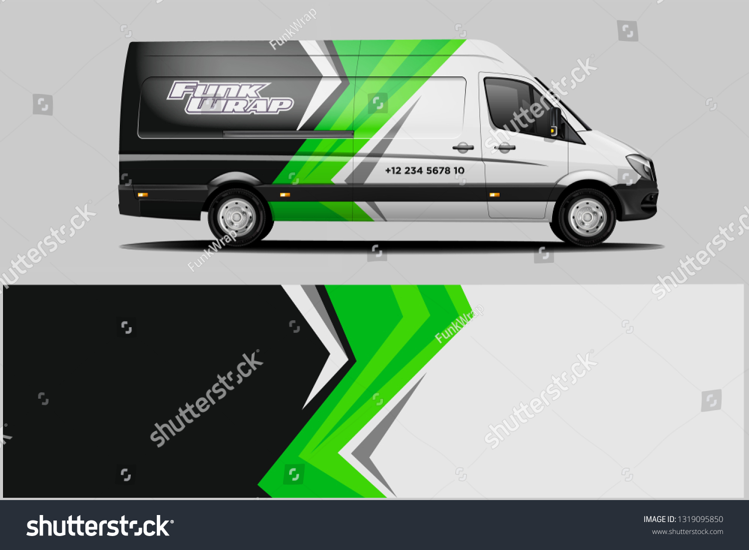 Van wrap design. Wrap, sticker and decal design for company. Vector format dekal