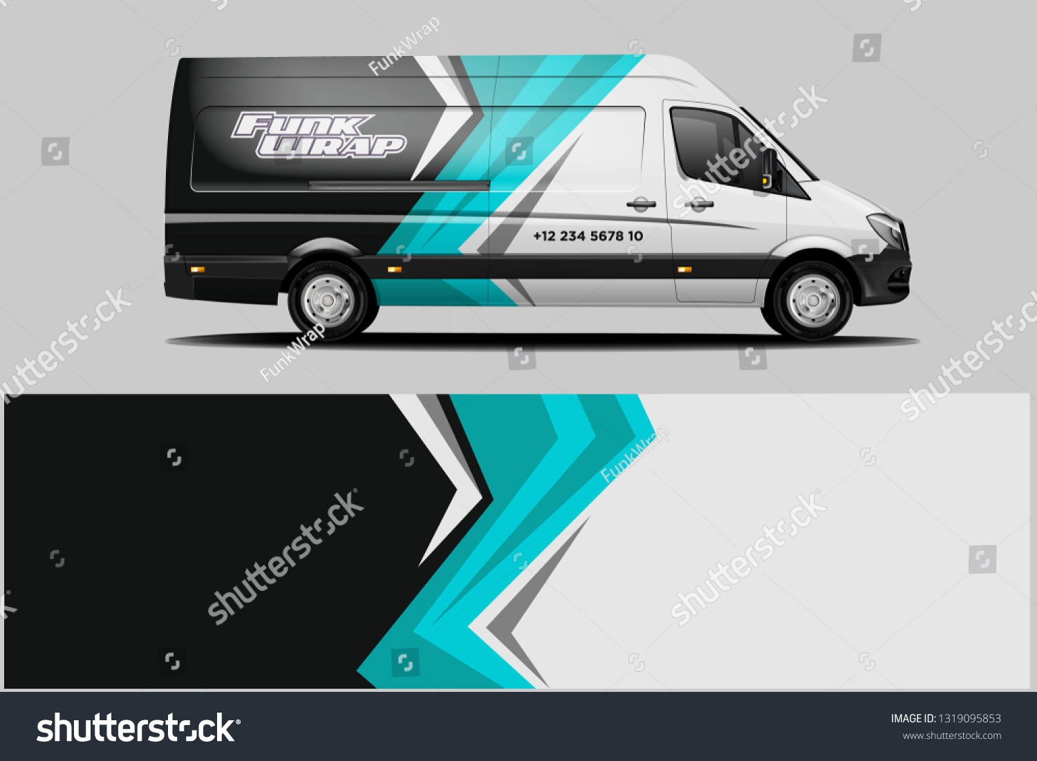 Van wrap design. Wrap, sticker and decal design for company. Vector format dekal