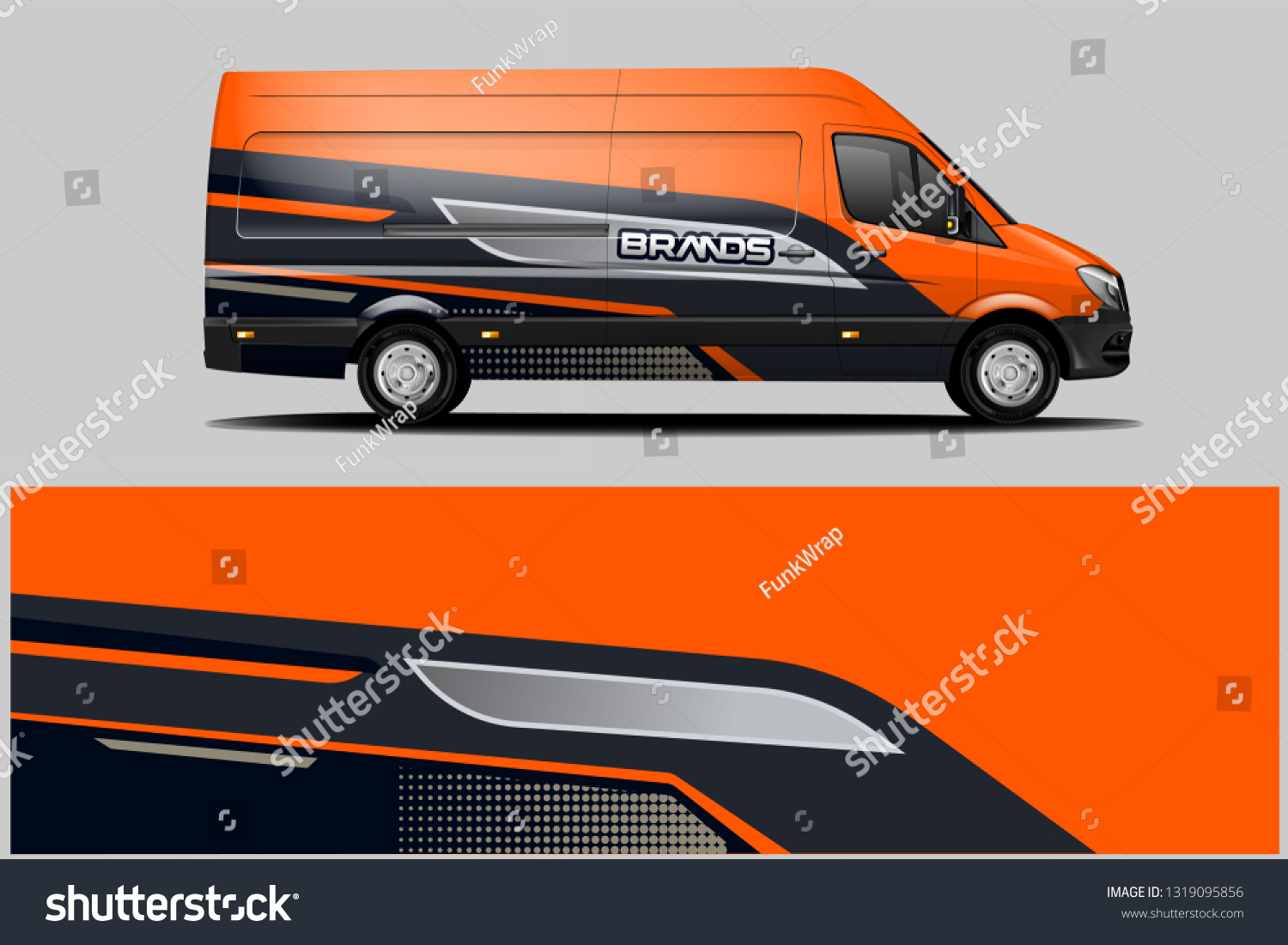 Van wrap design. Wrap, sticker and decal design for company. Vector format