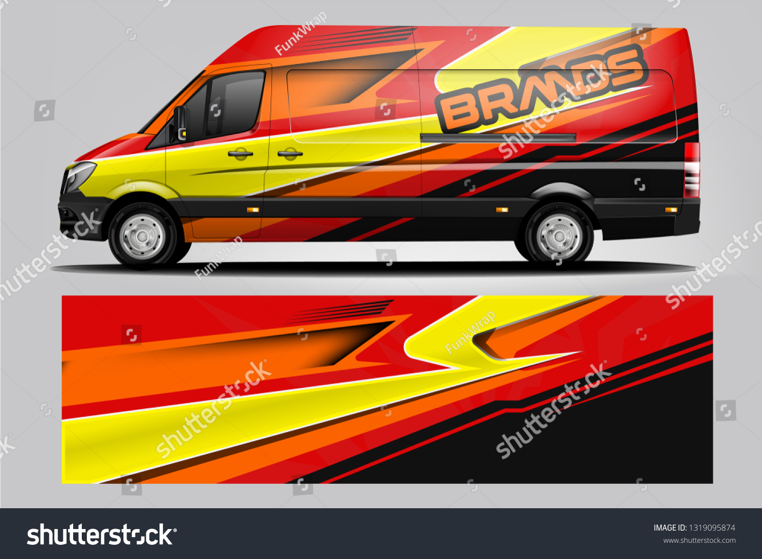 Van wrap design. Wrap, sticker and decal design for company. Vector format