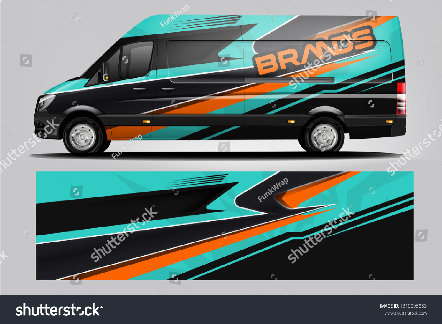Van wrap design. Wrap, sticker and decal design for company. Vector format