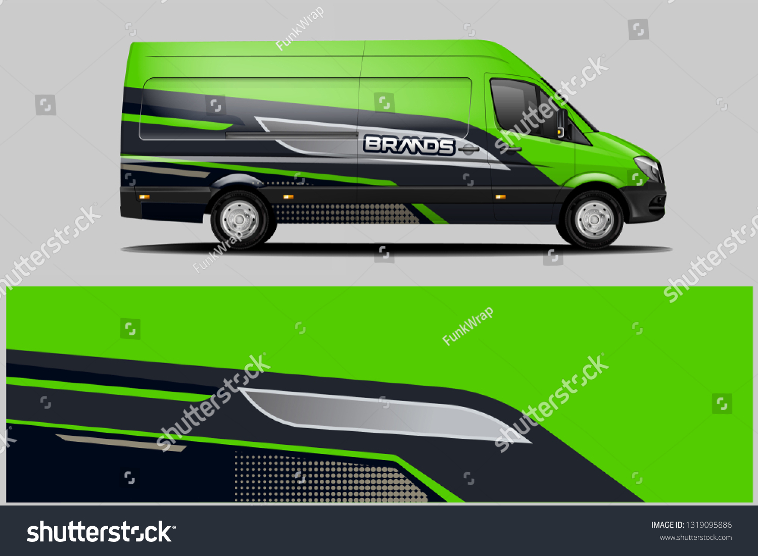 Van wrap design. Wrap, sticker and decal design for company. Vector format