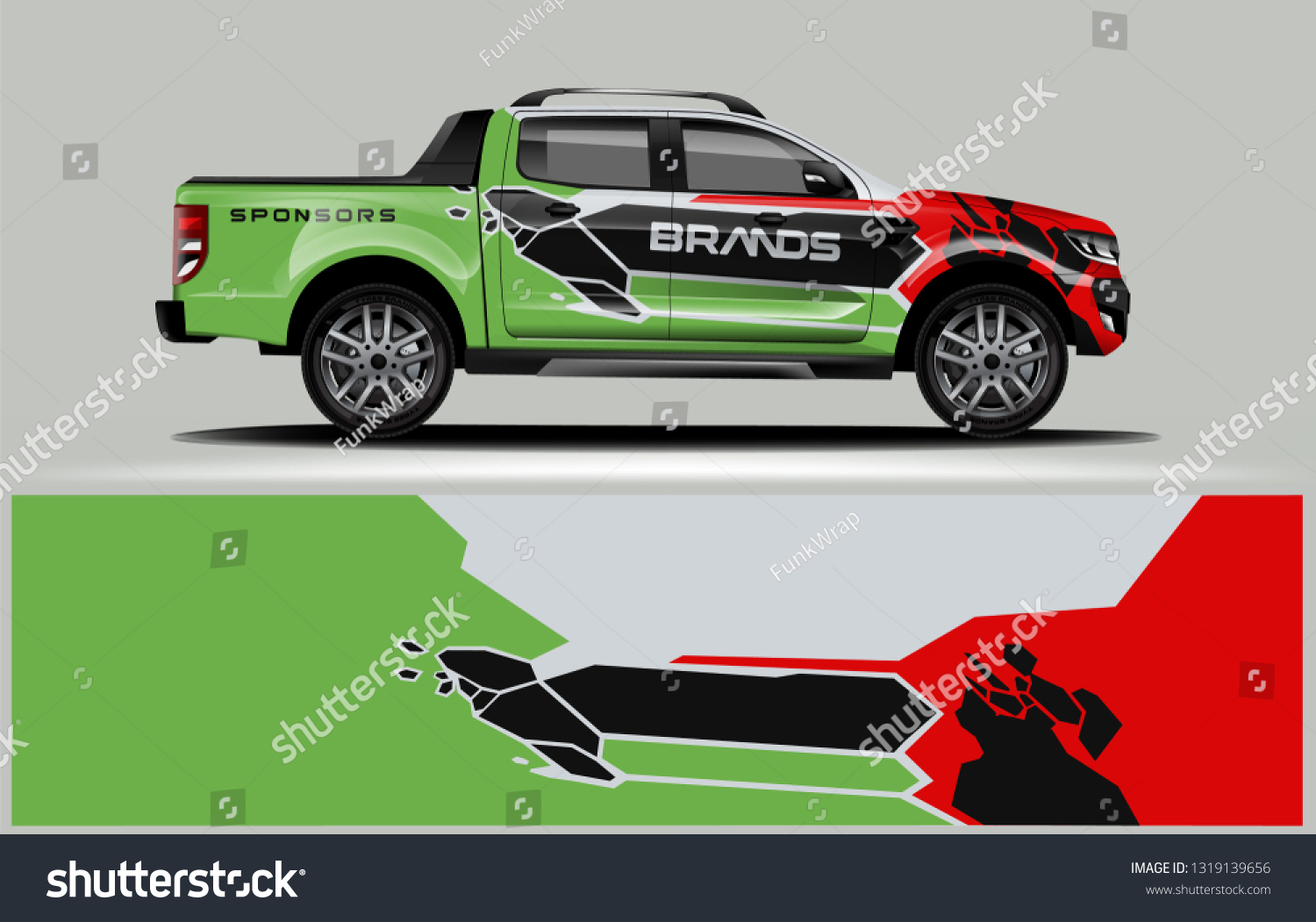 Truck wrap design. Wrap, sticker and decal design for company. Vector format