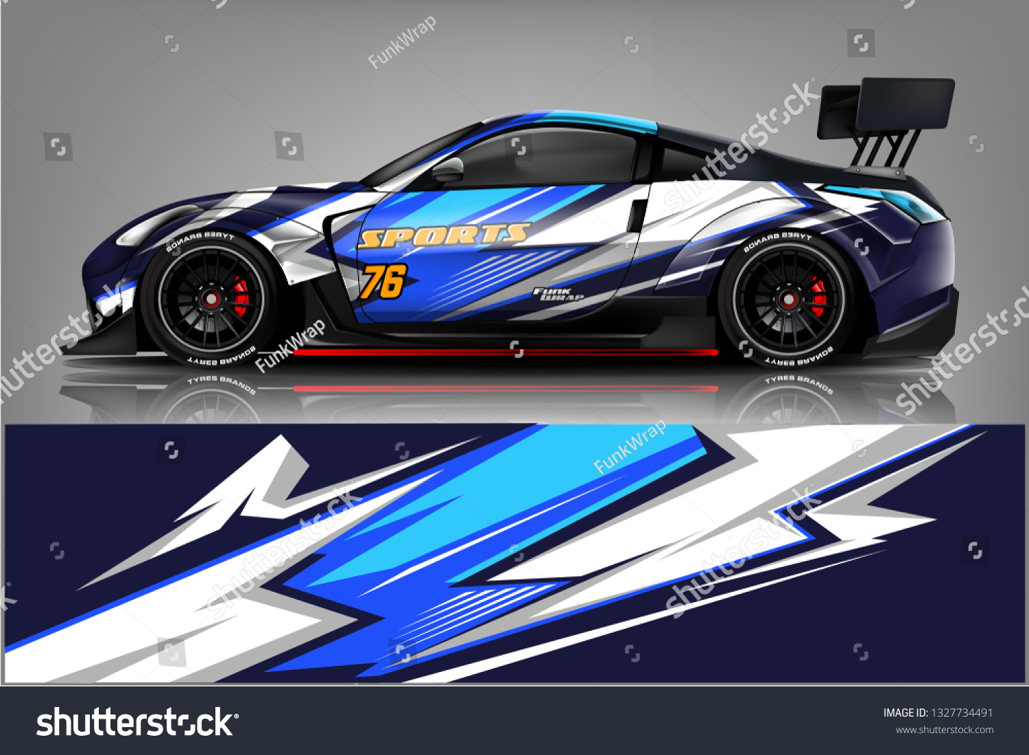 Car decal wrap design vector. Graphic abstract stripe racing background kit designs for vehicle, race car, rally, adventure and livery