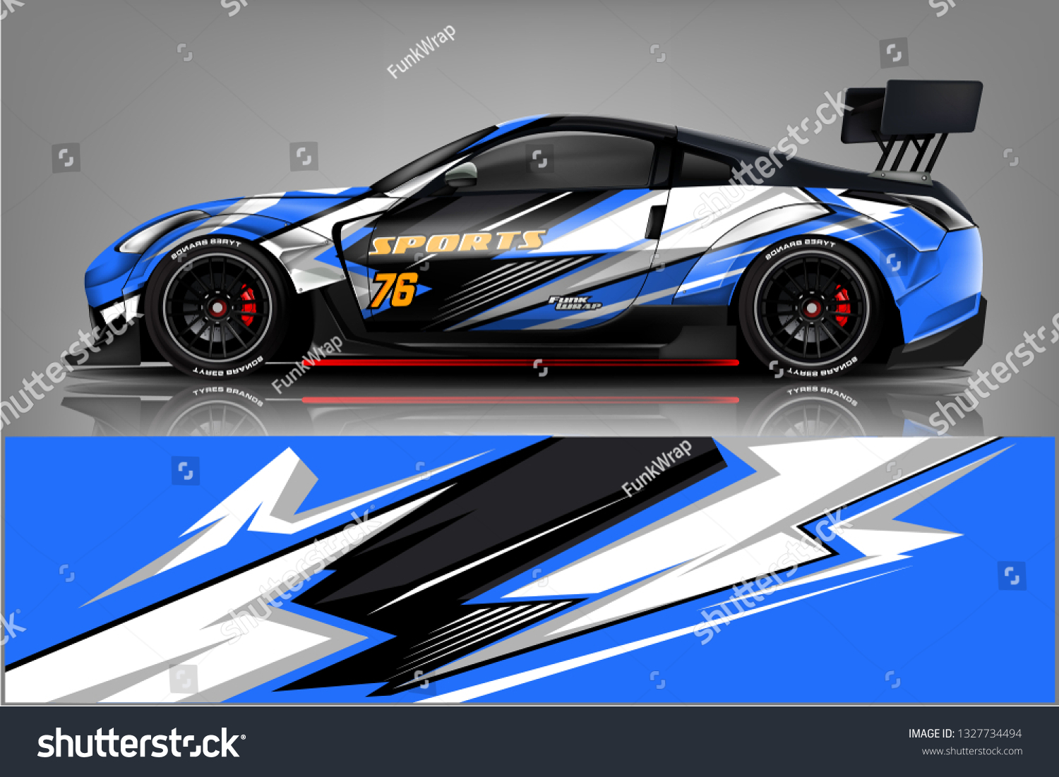 Car decal wrap design vector. Graphic abstract stripe racing background kit designs for vehicle, race car, rally, adventure and livery