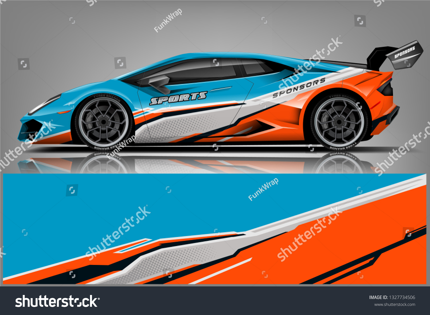 Car decal wrap design vector. Graphic abstract stripe racing background kit designs for vehicle, race car, rally, adventure and livery