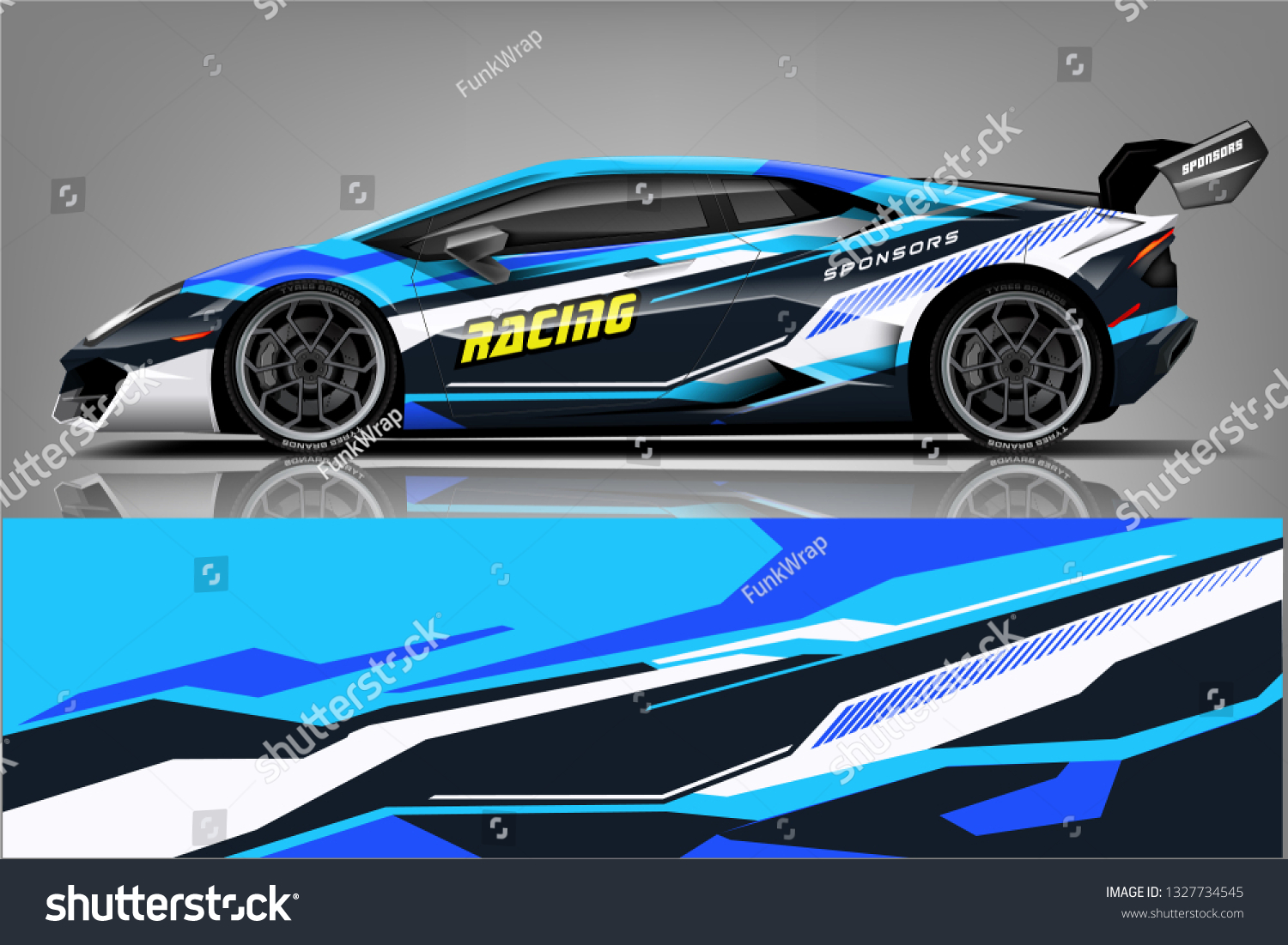 Car decal wrap design vector. Graphic abstract stripe racing background kit designs for vehicle, race car, rally, adventure and livery