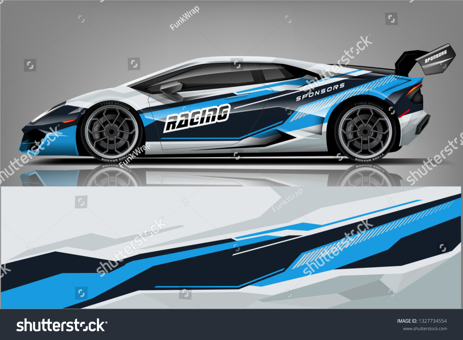 Car decal wrap design vector. Graphic abstract stripe racing background kit designs for vehicle, race car, rally, adventure and livery