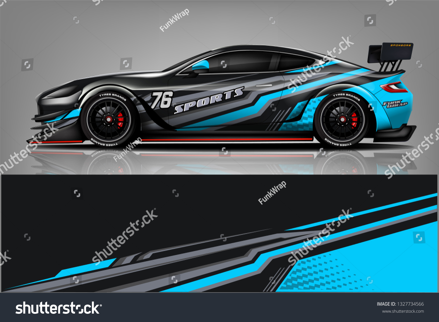 Car decal wrap design vector. Graphic abstract stripe racing background kit designs for vehicle, race car, rally, adventure and livery