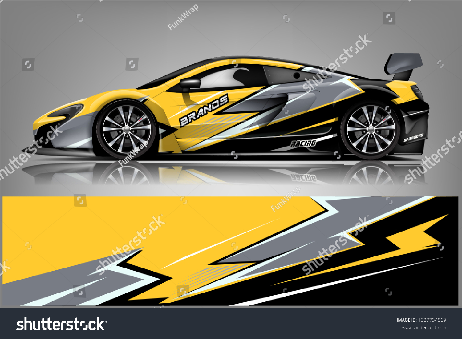 Car decal wrap design vector. Graphic abstract stripe racing background kit designs for vehicle, race car, rally, adventure and livery