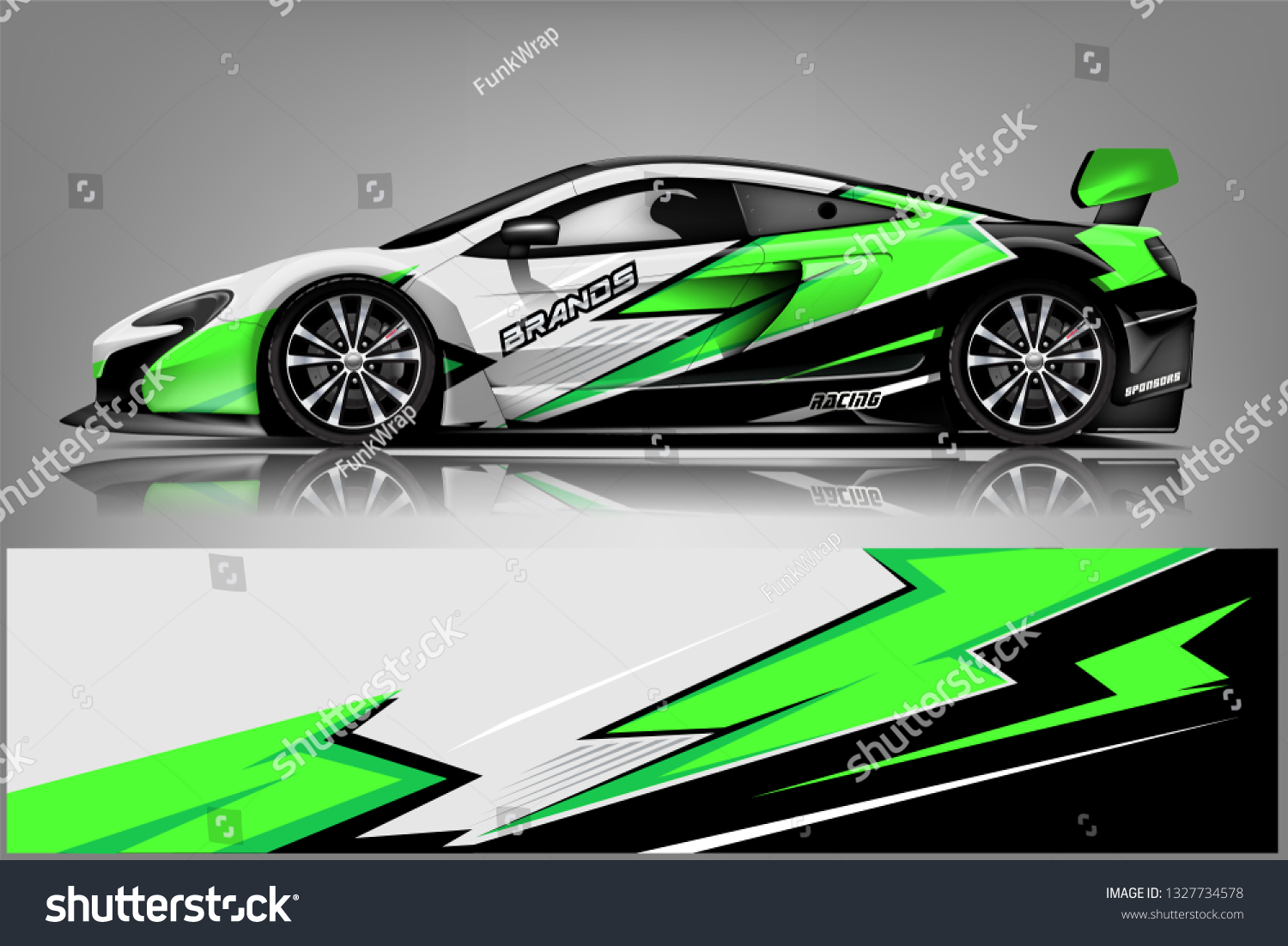 Car decal wrap design vector. Graphic abstract stripe racing background kit designs for vehicle, race car, rally, adventure and livery