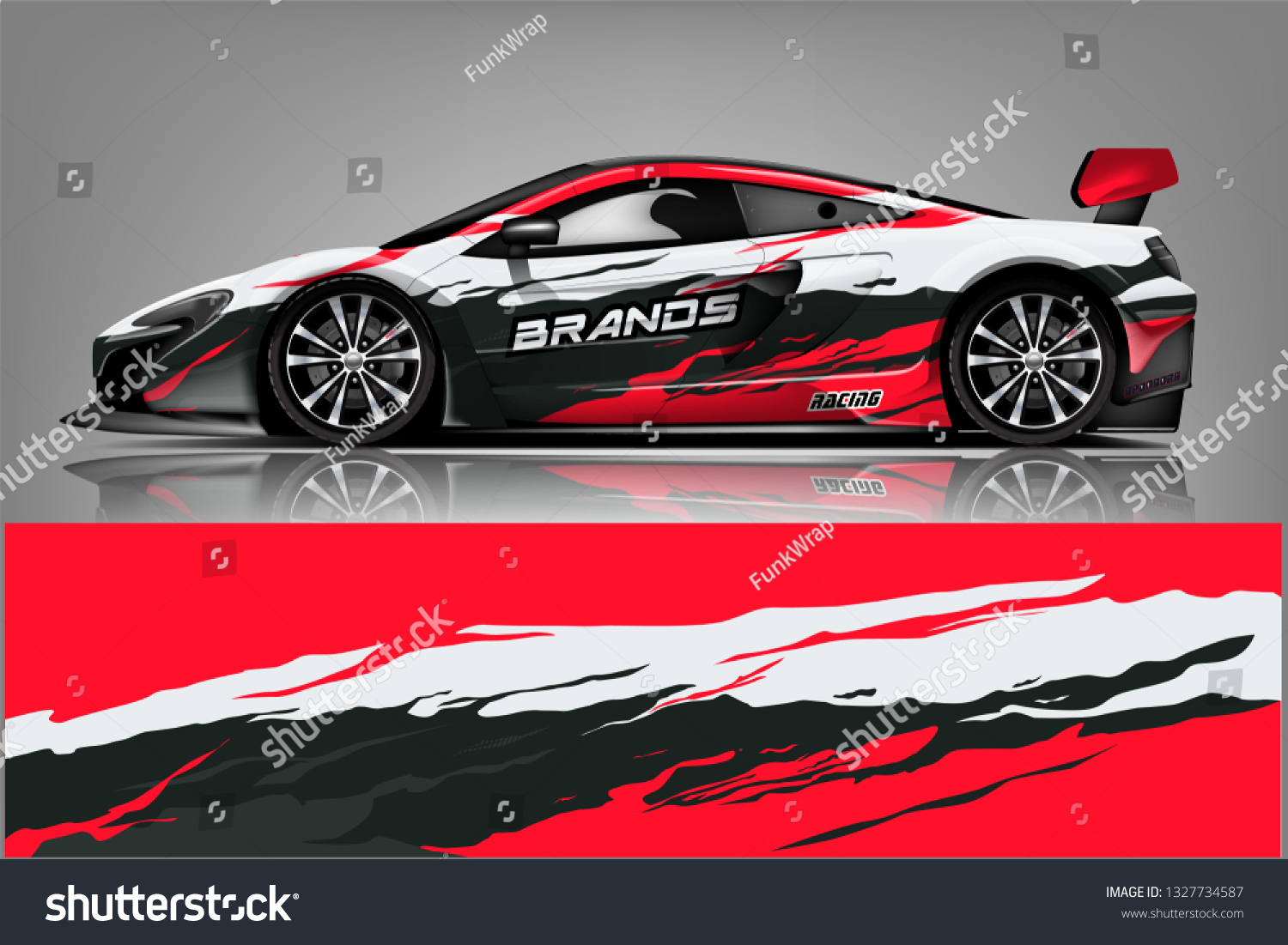 Car decal wrap design vector. Graphic abstract stripe racing background kit designs for vehicle, race car, rally, adventure and livery