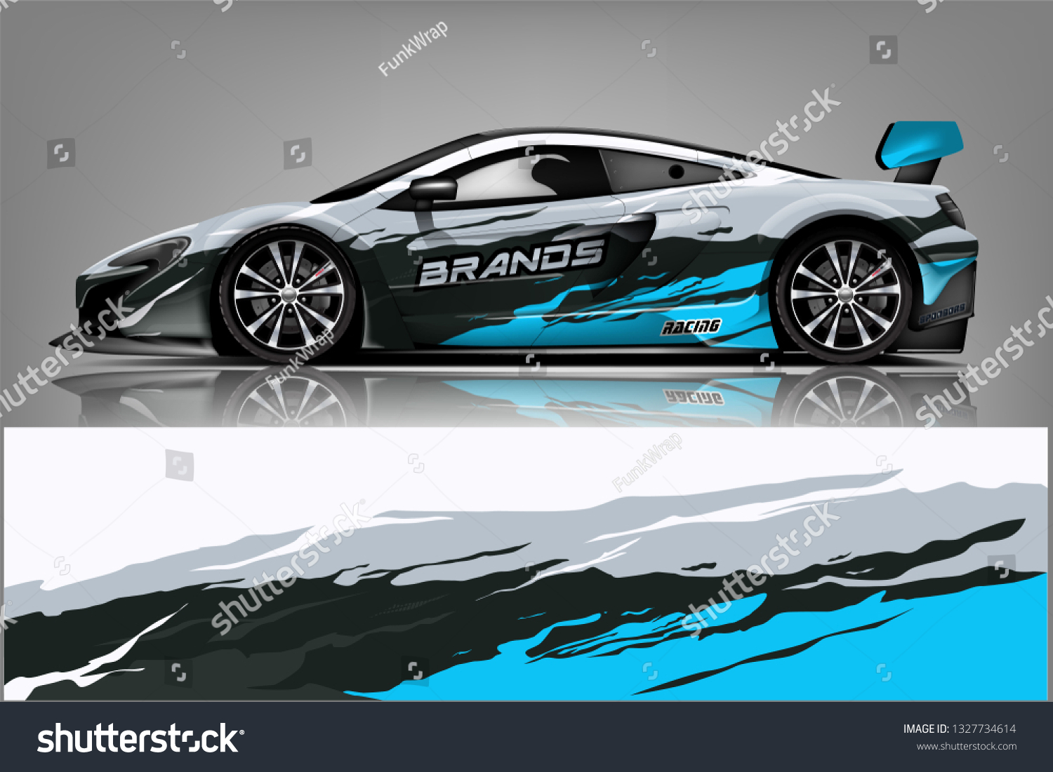 Car decal wrap design vector. Graphic abstract stripe racing background kit designs for vehicle, race car, rally, adventure and livery