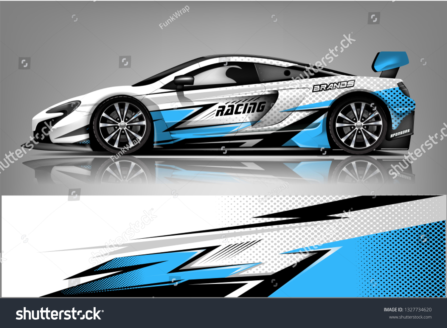 Car decal wrap design vector. Graphic abstract stripe racing background kit designs for vehicle, race car, rally, adventure and livery