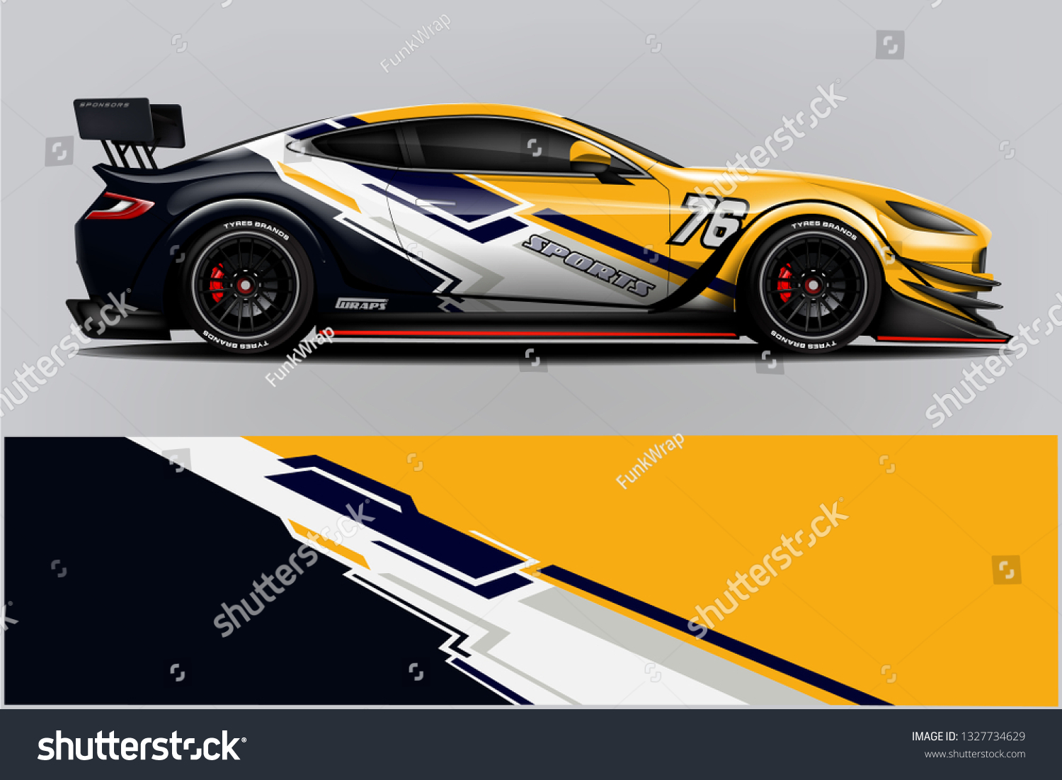 Car decal wrap design vector. Graphic abstract stripe racing background kit designs for vehicle, race car, rally, adventure and livery