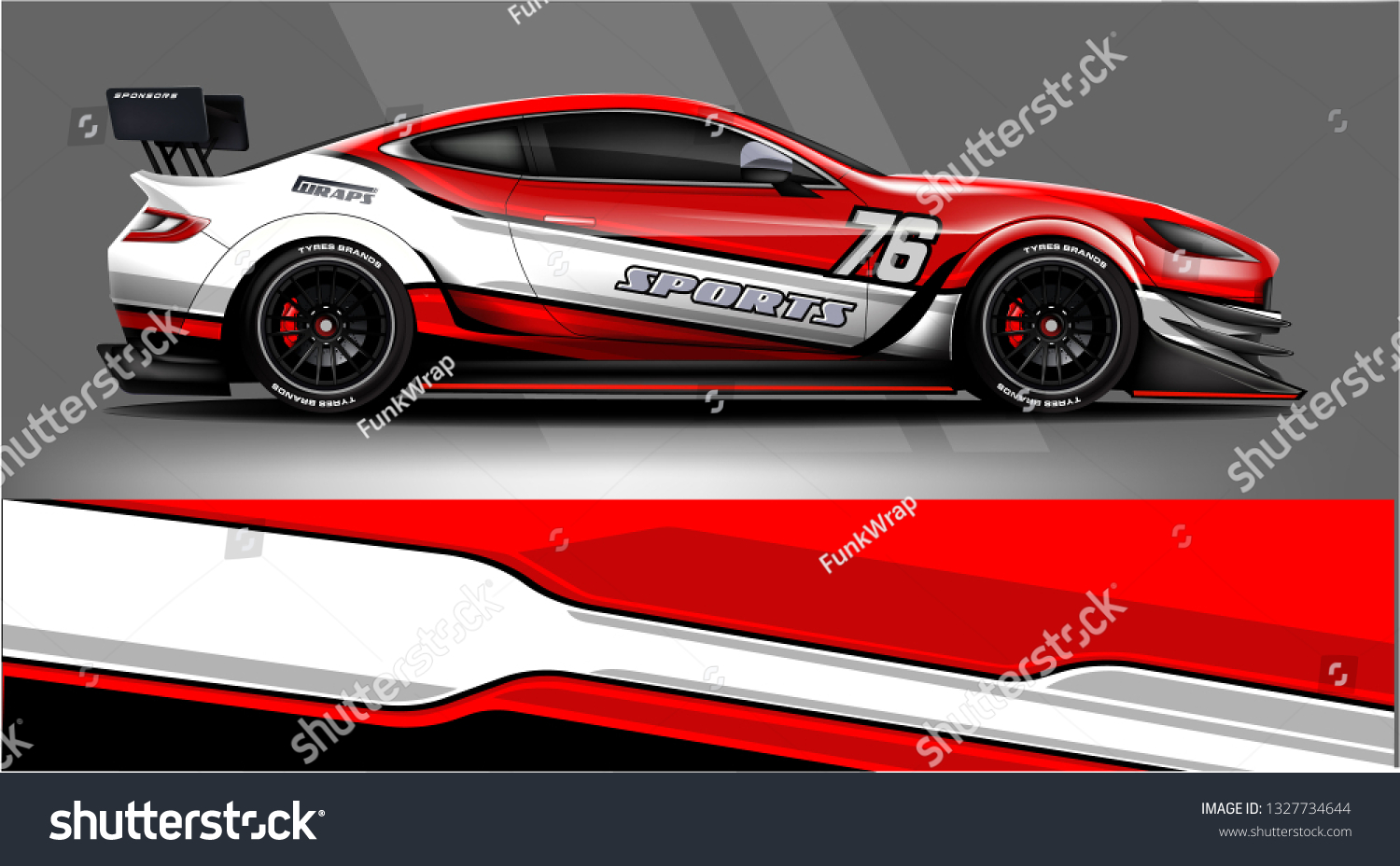 Car decal wrap design vector. Graphic abstract stripe racing background kit designs for vehicle, race car, rally, adventure and livery