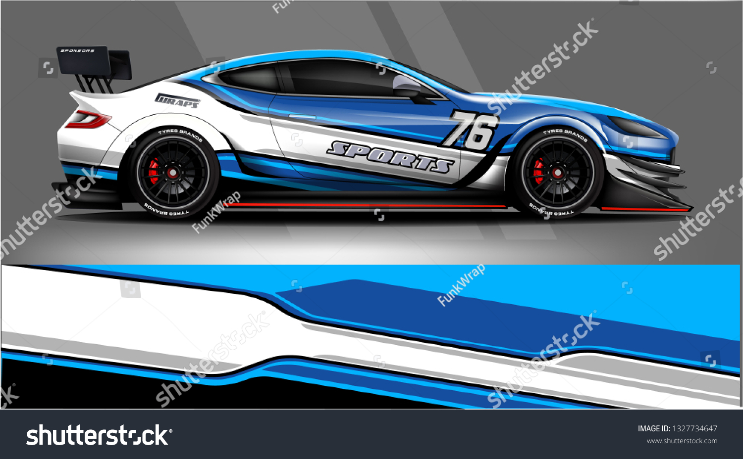 Car decal wrap design vector. Graphic abstract stripe racing background kit designs for vehicle, race car, rally, adventure and livery